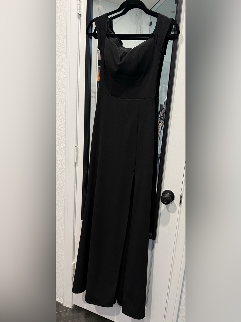 Windsor Black Maxi Formal Dress with Front Slit